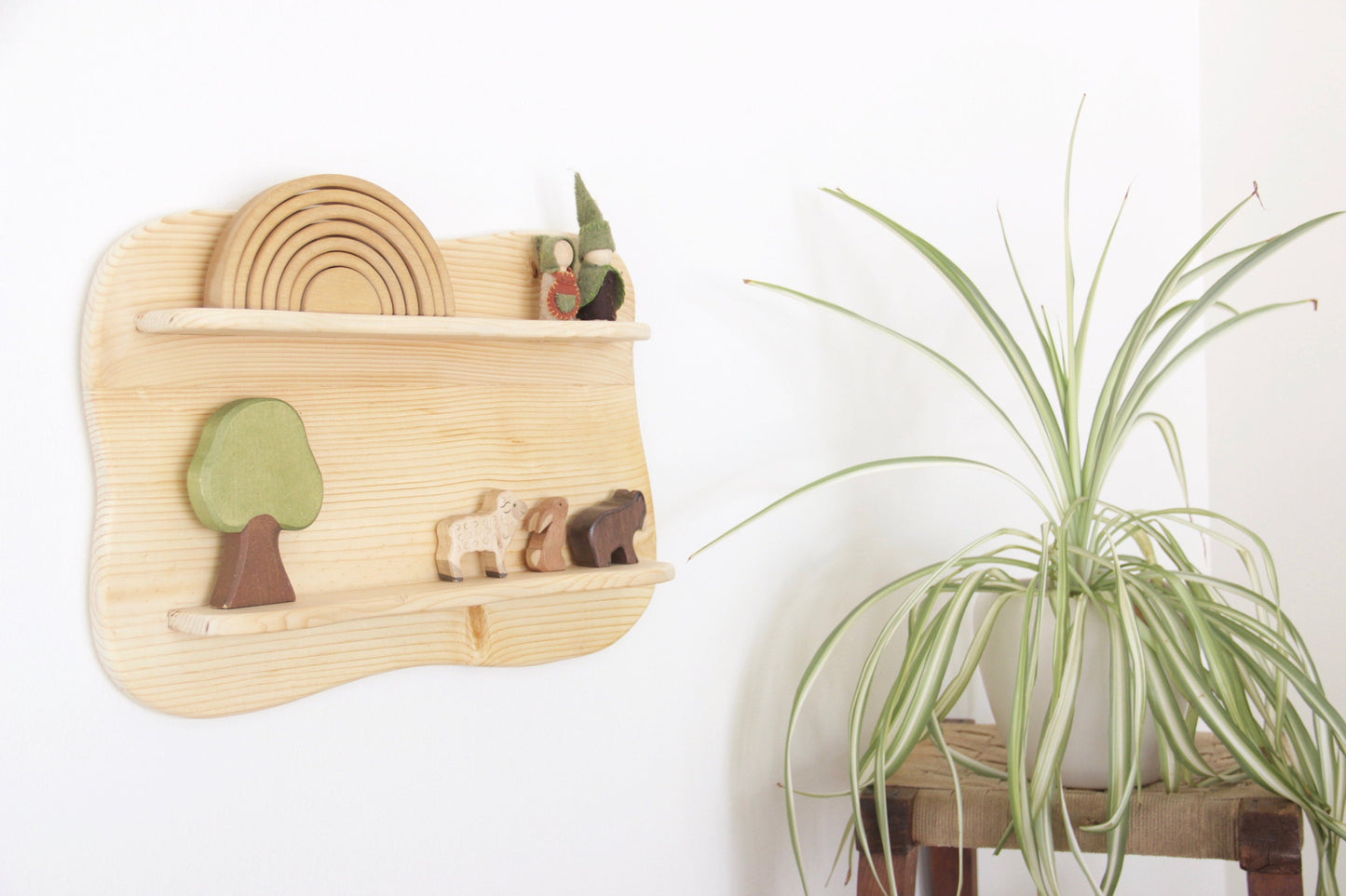 Natural Toy Display Shelf